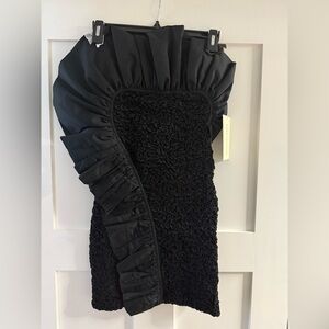 Mara Hoffman Alycia Popcorn Smocked Ruffle Strapless Mini Dress S